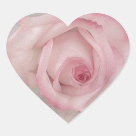 Mjuk Rosa ros Flower Hjärtformat Klistermärke