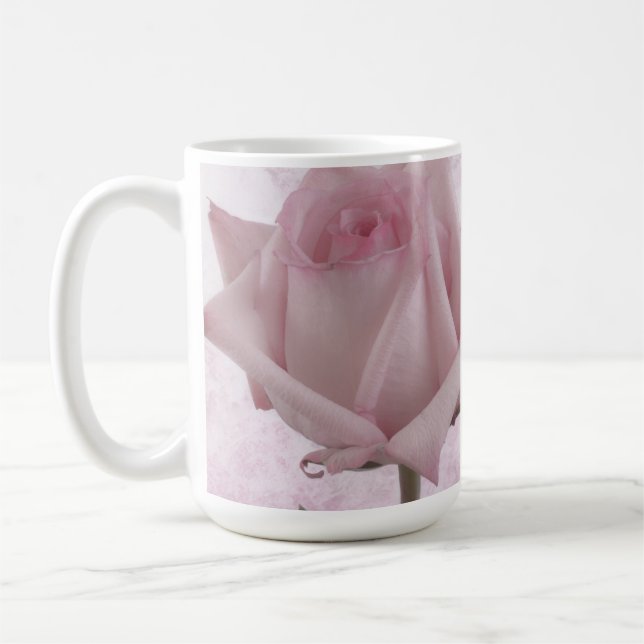 Mjuk Rosa ros Flower Kaffemugg (Vänster)