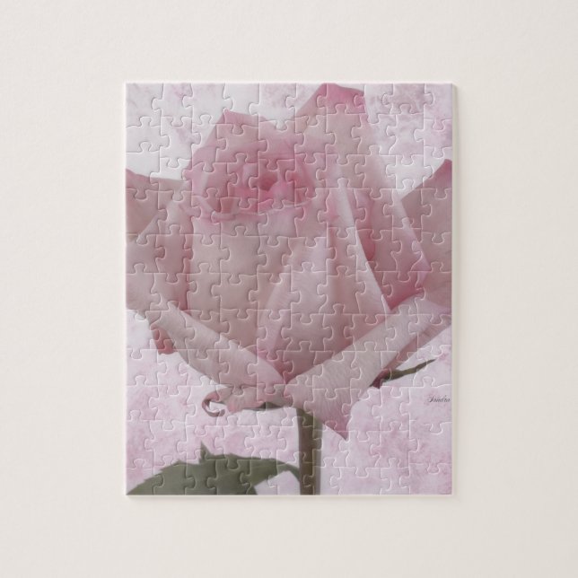 Mjuk Rosa ros Flower Pussel (Vertikal)
