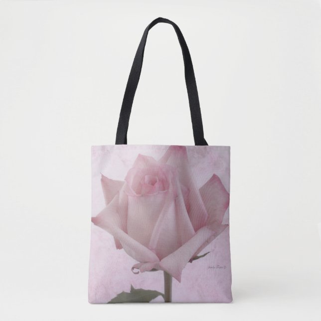 Mjuk Rosa ros Flower Tygkasse (Framsida)