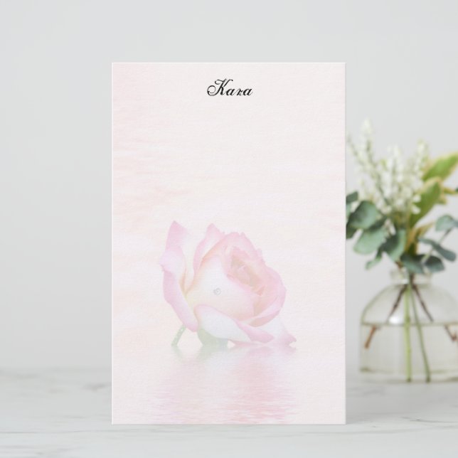 Mjuk Rosa ros-mall Brevpapper (Stående Fram)