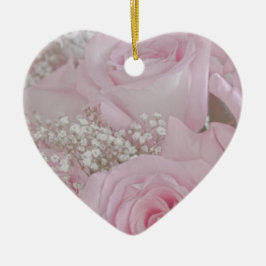 Mjuk Rosa ros och babyns andedräkt Julgransprydnad Keramik