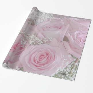Mjuk Rosa ros och Papper andningsomslutning Presentpapper