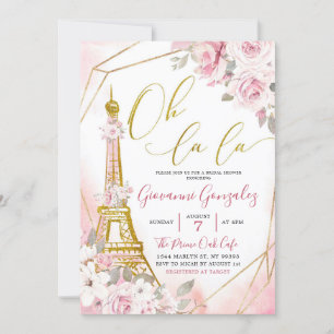 Mjuk  Rosa ros Paris Möhippa Inbjudan