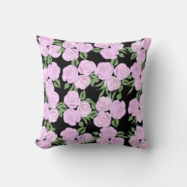 Mjuk Rosa ros Pillow Kudde (Framsida)