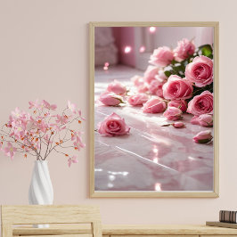 Mjuk Rosa ros Poster