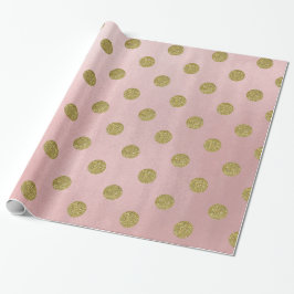 Mjuk Rosa Rosa Guld Glitter Glam Prickar Party Presentpapper