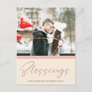 Mjuk rosa rosa julhälsningar foto helg vykort