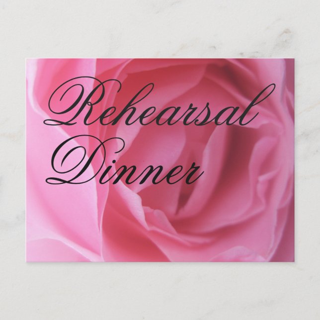 Mjuk Rosa Rosblad Bröllopsrepetition Inbjudan Vykort (Framsida)