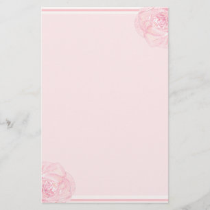 Mjuk rosa rosgräns brevpapper