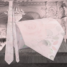 Mjuk Rosa Secret Garden Blommig Bröllop Slips