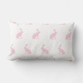 Mjuk Rosa Sitta Bunnies med Mini Dots Mönster. Lumbarkudde