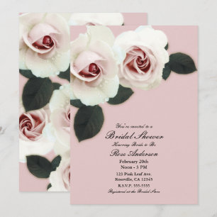 Mjuk Rosa Skärrosa Elegant Bröllopsfest Inbjudningar