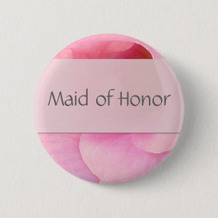 Mjuk rosa skräddarsy maid of honorknapp knapp