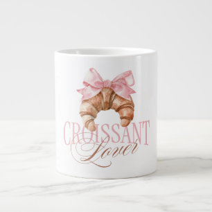 Mjuk Rosa Slöja Fransk Coquette Croissant Jumbo Mugg