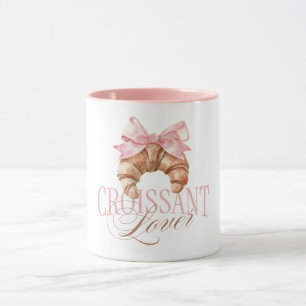 Mjuk Rosa Slöja Fransk Coquette Croissant Mugg
