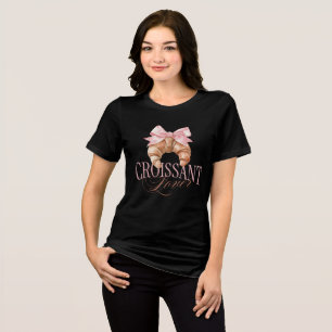 Mjuk Rosa Slöja Fransk Coquette Croissant T Shirt