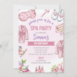 Mjuk Rosa Spa-fest Invitation - Slappna Av & Puttr Inbjudningar