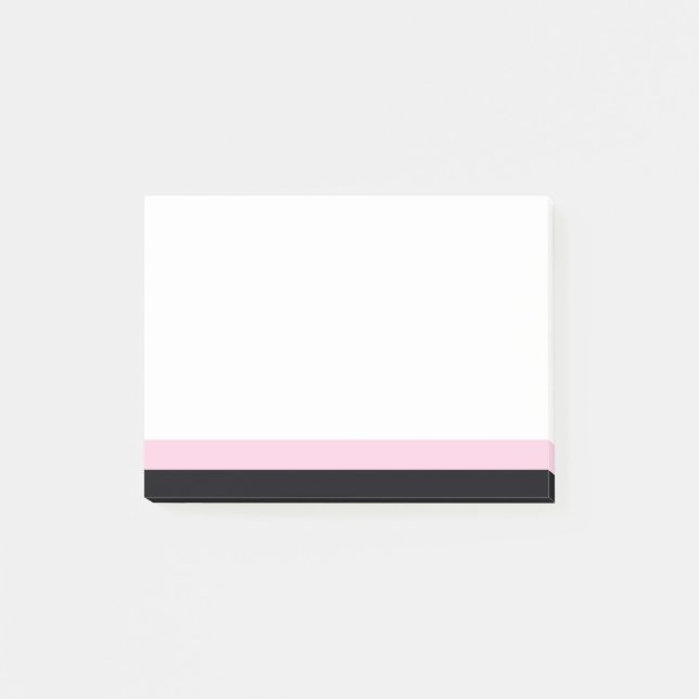 Mjuk Rosa & svart Gräns PostIT®-anteckningar Post-it Block (Framsida)