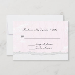 mjuk rosa textur med sönderriven kantkant RSVP OSA Kort