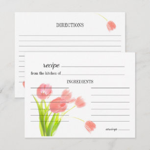 Mjuk Rosa Tulips Bröllop Recept Card Anteckningskort