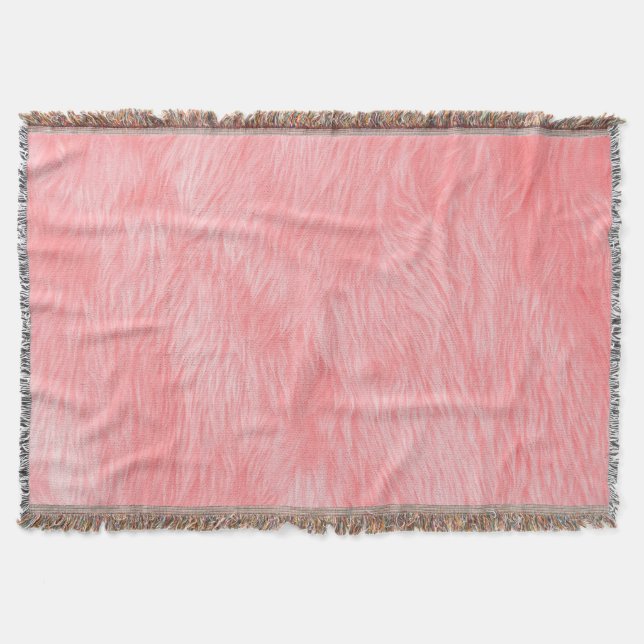 Mjuk Rosa Uol Päls Struktur Filt (Framsidan)