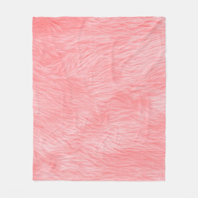 Mjuk Rosa Uol Päls Struktur Fleecefilt (Framsidan)