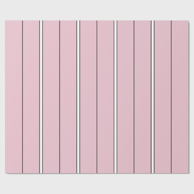 Mjuk rosa vertikal randig mönster Minimal Presentpapper (Platt)