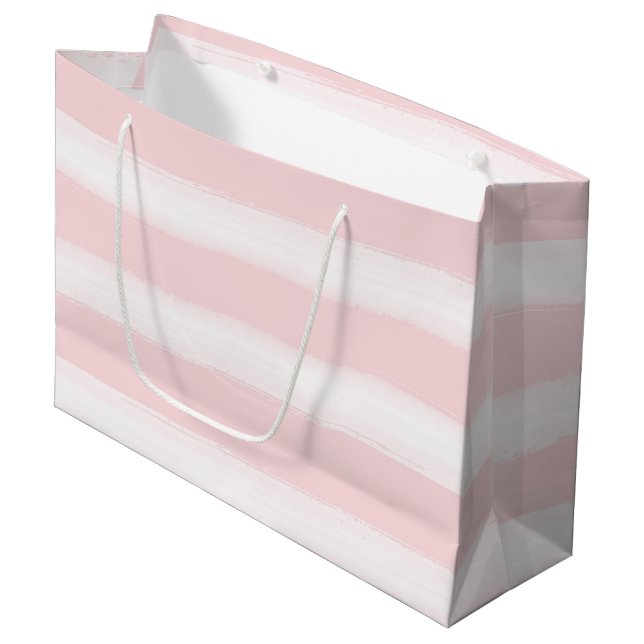 Mjuk Rosa Vit Akvarell Randig Baby Shower (Framsidan Vinklad)