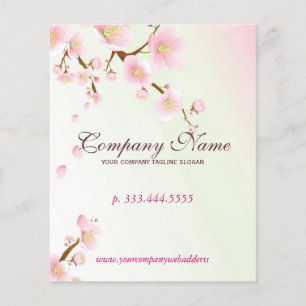 Mjuk Rosa & Vit Blommig Blomning Naturlig Spa Flygblad