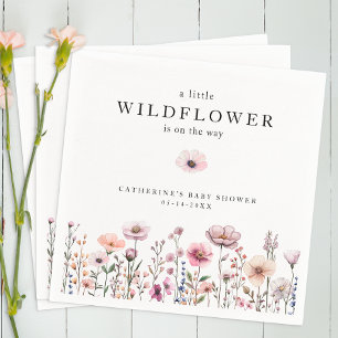 Mjuk Rosa WildblomBaby Shower Napkins - Boho Wa Pappersservett
