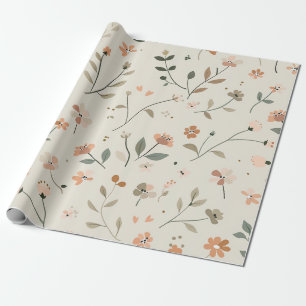 Mjuk rosablommig vildblomma vintage boho 70-tal  presentpapper