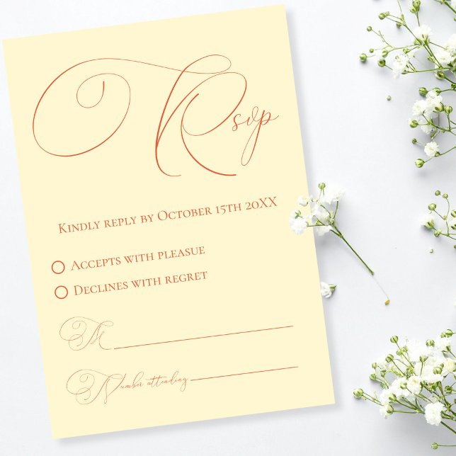 Mjuk RSVP-svarskort i solnedgångsfärger OSA Kort (Soft Sunset Hues RSVP Response Card)