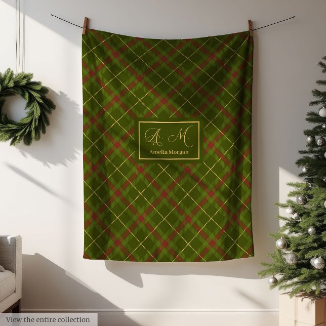 Mjuk Rutig Filtsäng med Anpassat Namn Höstpresent Fleecefilt (Soft Checkered Blanket Custom Name Fall Keepsake)