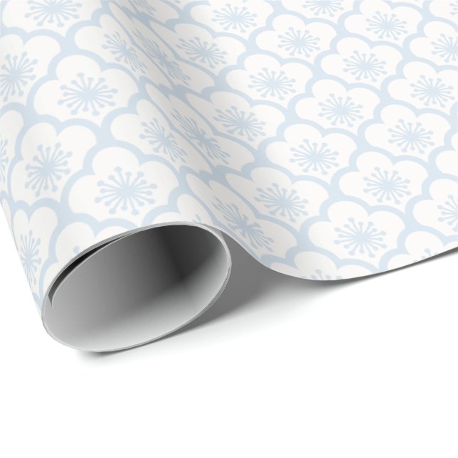 Mjuk Sakura Pulverblå - Neutral Presentpapper (Rullad Hörn)