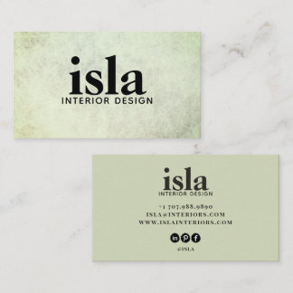 Mjuk salladsgreen textur inredningsdesigner visitkort