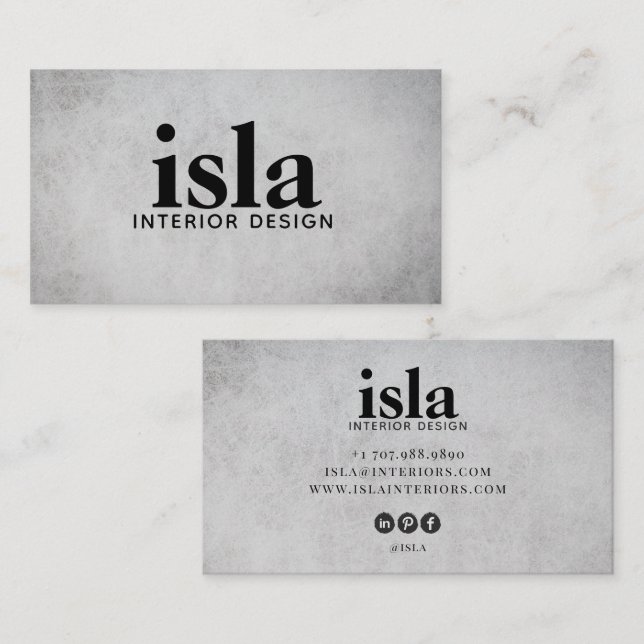Mjuk Salvia Textur Inredningsdesigner Visitkort (Fram/baksida)