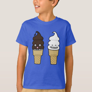 Mjuk serveraa vanilj för choklad för glasskotterån t-shirt