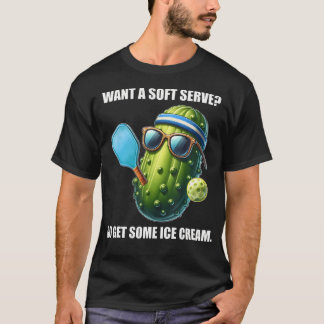 Mjuk Serverad Glass Pickleball Pickle Boll Spelare T Shirt