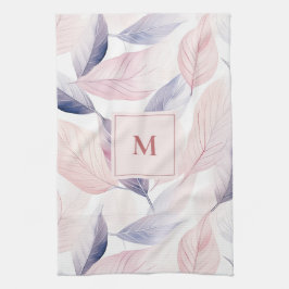 Mjuk serverfärgsvattenfärg ger anpassat monogram kökshandduk