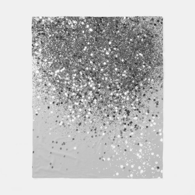 Mjuk Silver Grått Glitter #1 Fleecefilt (Framsidan)
