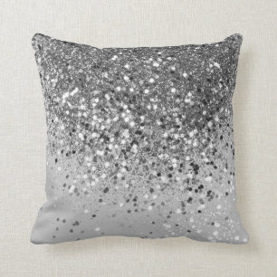 Mjuk Silver Grått Glitter #1 Kudde