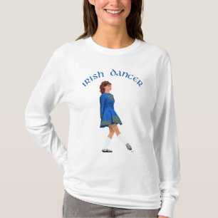 Mjuk sko irländsk dansare i blått t-shirt
