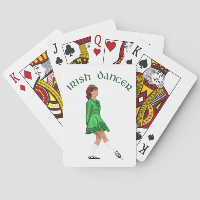 Mjuk sko irländsk dansare i grönt casinokort (Baksidan)