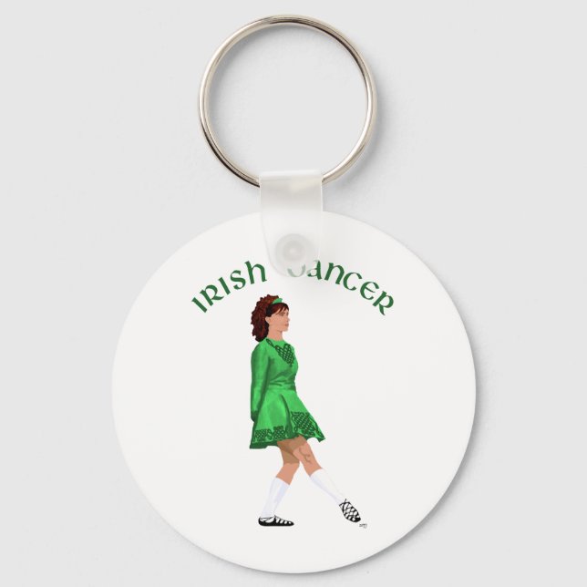 Mjuk sko irländsk dansare i grönt nyckelring (Framsida)