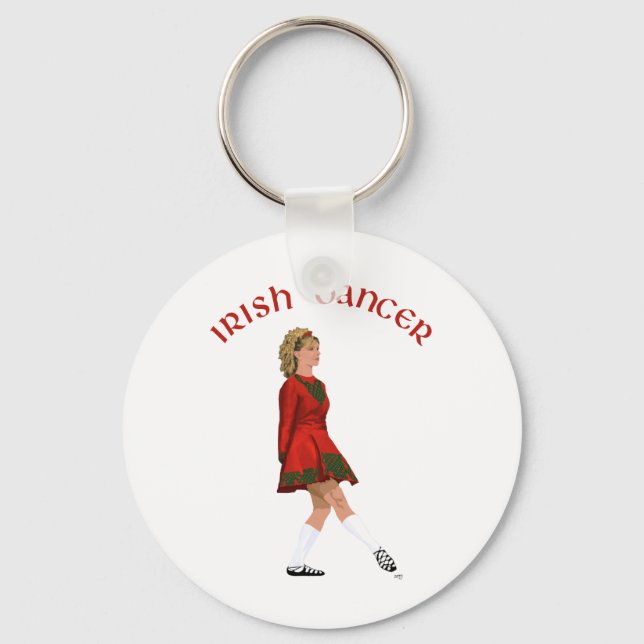 Mjuk sko irländsk dansare i rött nyckelring (Framsida)