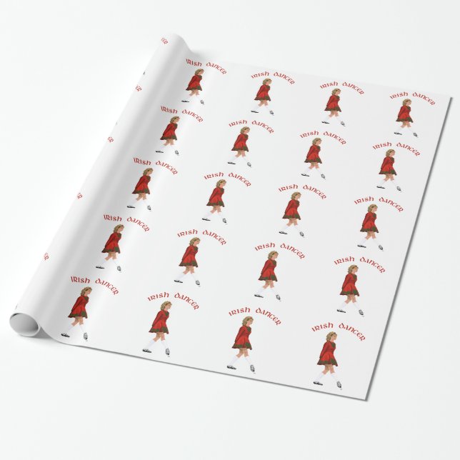 Mjuk sko irländsk dansare i rött presentpapper (Utrullad)