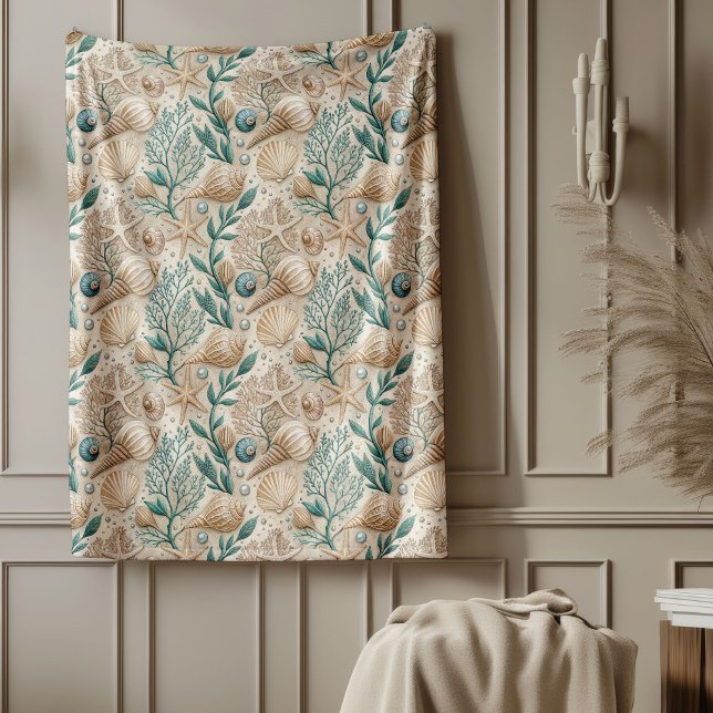 Mjuk Snyggt Kustnära nautisk internkontakt för Nau Fleecefilt (Soft Stylish Coastal Blanket Nautical Home Accent)
