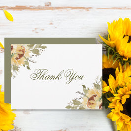 Mjuk Solros Grön Bröllopsfest Tack Kort