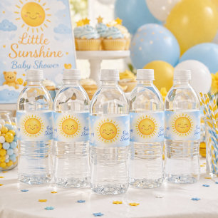 Mjuk Solsken Himmel Moln Baby Shower Flasketikett Vattenflaskor Etikett